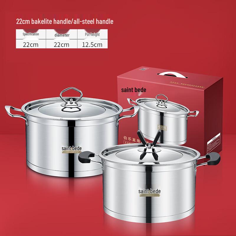 SHENG BI DE Stainless Steel Double Handle Soup Pot