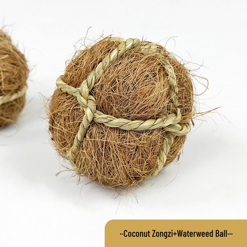Hand-Woven Straw Chew Ball for Small Pets: Alleviates Boredom in Rabbits, Chinchillas & Guinea Pigs