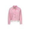 SS24 Aplicație Pescăruș Brodată Stratificat Aspect Stratificat Modă Jachetă Denim Femei jachete Denim-Roz 2ESHTW4DJ4002FFDN