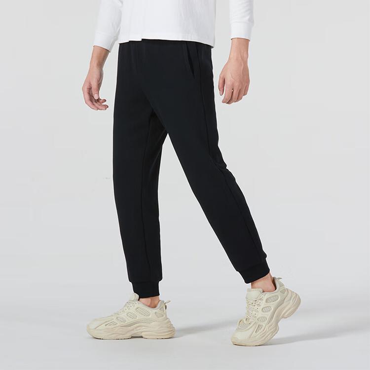 Skechers Colorful Casual Series Solid Mid-Rise Cuffed Sports Pants Men Pants Carbon-Black L323M020-0018