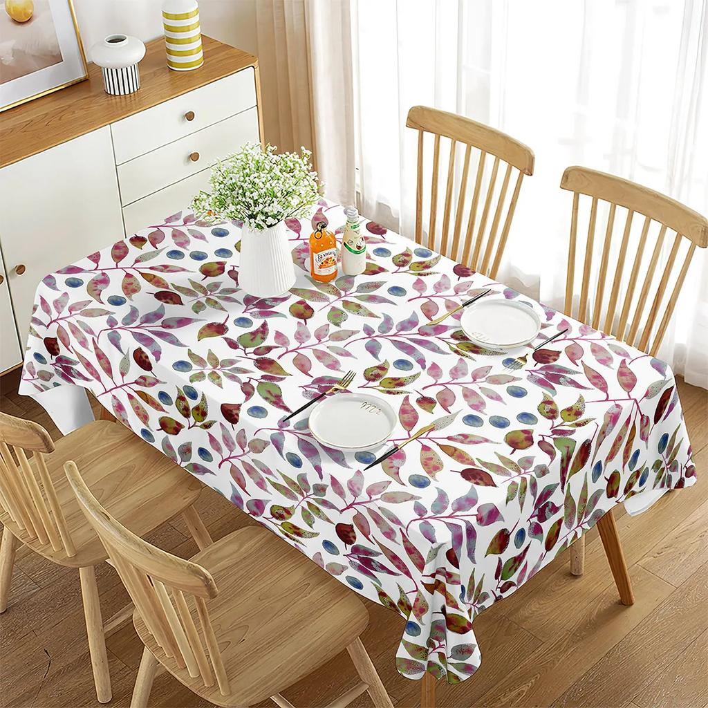 Floral Tablecloth Rectangular Floral Plant Natural Landscape Decor Tablecloth Decorations for Home Kitchen Dining Room Banquet