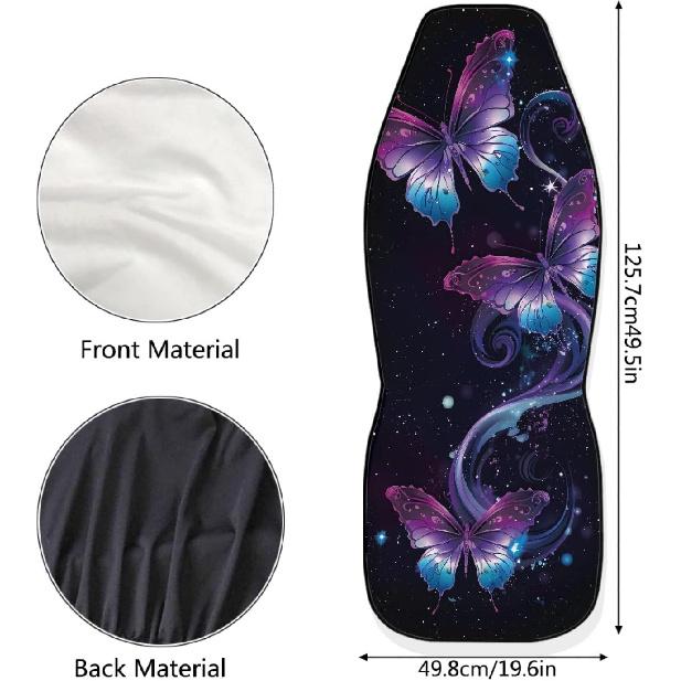 Purple Butterfly Galaxy Auto Car Seat Cover for Cars, Trucks, Vans, SUV, Vehicle Seat Cover Auto Saddle Blankets Driver Seat Protector Covers Full