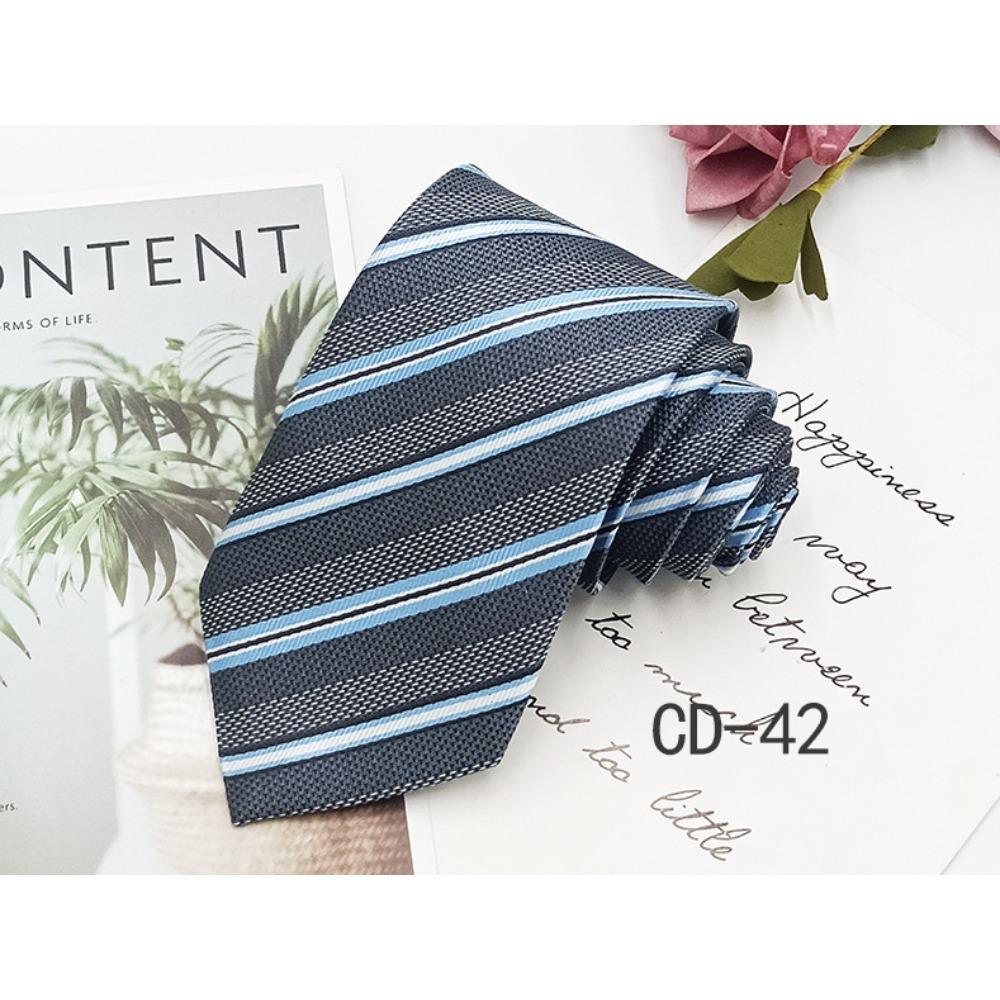 Men's Business Tie 8cm Professional Dress Interview Striped Tie Stylish Business-style Ties Navy Black Multi-colorTraditional Hand-knotted Design