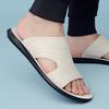 Fashion Home Hotel Slipper Lightweight Summer Slippers Men's Luxury Leather Slippers Non-Slip Sole Comfortable Open-Toe Slide Sandals