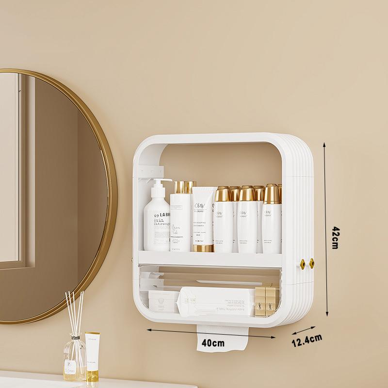 

Makeup Organizer Shelf Hangable Cosmetic Display Cases Skincare Storage Box Bathroom Wallhanging Multi-Function Floating Rack