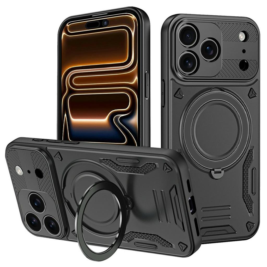 For iPhone 17 Pro Case Compatible with MagSafe Shockproof TPU + PC Phone Back Cover with Kickstand