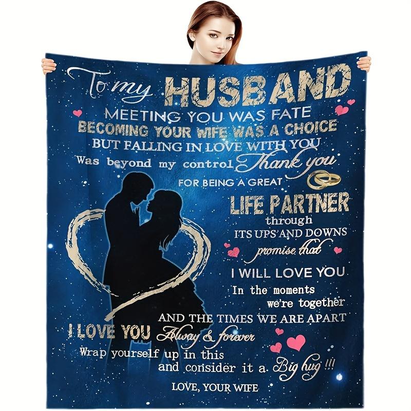 

Husband Flannel Blanket – Thoughtful Birthday & Holiday Gift – Cozy Personalized Throw – Perfect Christmas Valentine s Present 75x90cm