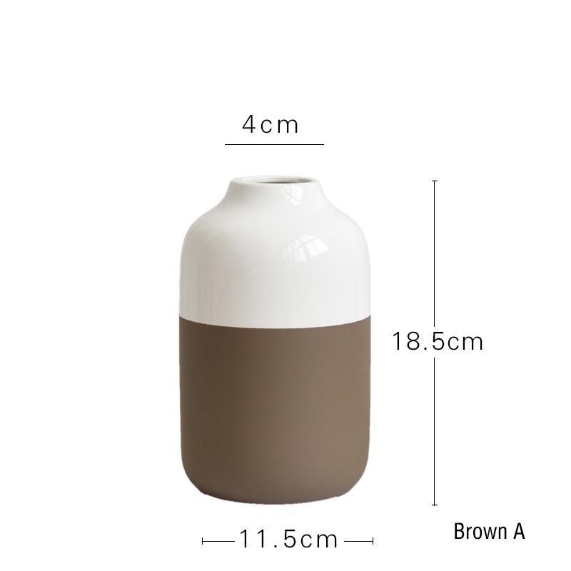 

1pc Multicolor Ceramic Vase White and Grey Porcelain Flower Vase Home Decor Water Planting Container