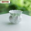 385ml Hand-painted Wisteria Flower Jianshui White Porcelain Tea Wash Tea Residue Bucket Household Chaxi Tea Ceremony Ornaments