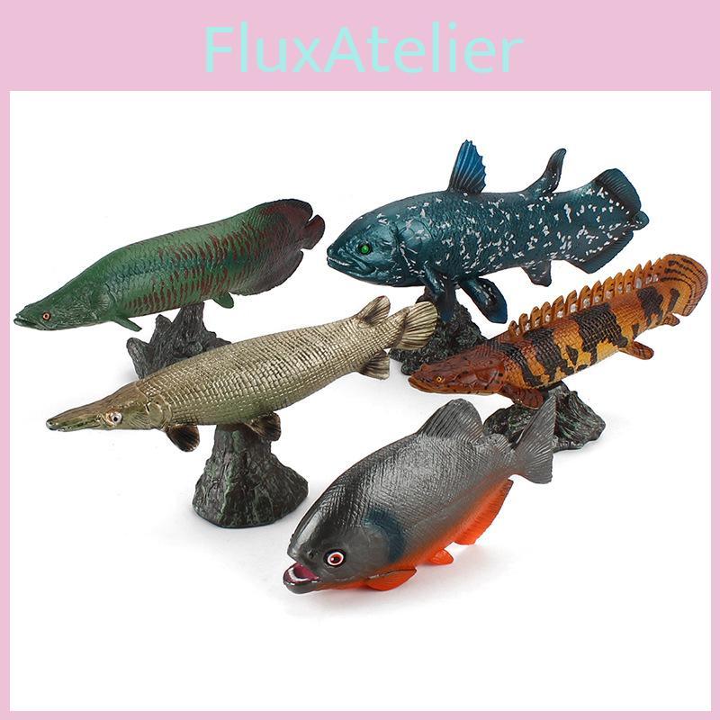 Piraña Criatura Marina Pez Modelo Pvc Realista Decoración de Acuario Con Soporte Para Coleccionistas
