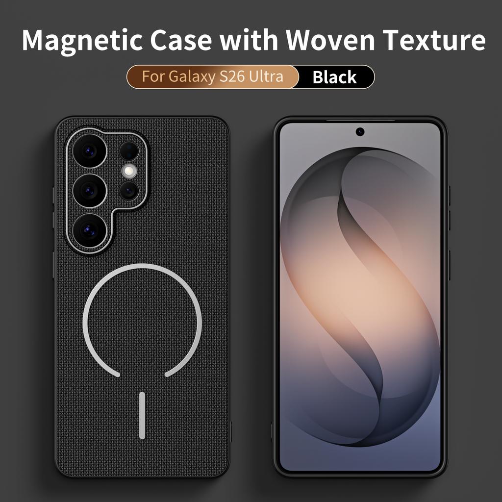 Al Techwoven Tyg Magnetiskt Fodral För Samsung S26 S2 S24 S23 S22 Ultra Plus FE A7 A6 A36 A3 A17 A16 A26 Skydd