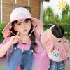 Children's Fan Hat Summer Large Brim Shawl Boys and Girls Breathable Mesh Sun Protection Hat Baby Outdoor Sun Hat