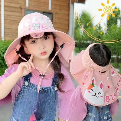 Children's Fan Hat Summer Large Brim Shawl Boys and Girls Breathable Mesh Sun Protection Hat Baby Outdoor Sun Hat