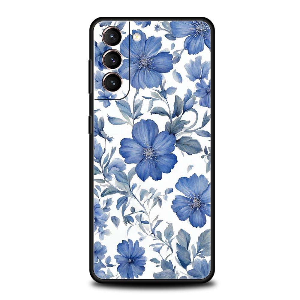 Stylish Flower Patterned Design Soft Phone Case For Samsung Galaxy S25 Edge S24 Plus S23 FE S22 S21 S20 Ultra 5G S10 Cover