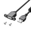 Prodlužovací kabel USB pro nabíjení s USB 2.0 konektorem (samec-samice), montáž do panelu s otvorem pro šroub pro telefony, notebooky, myši