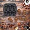 Elasticity Skeleton Head Cake Mold Food Grade Silicone Skull Baking Mold Skull Cake Pan  Halloween