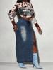 Women's INS Fashion Casual Slit Denim Midi Skirt