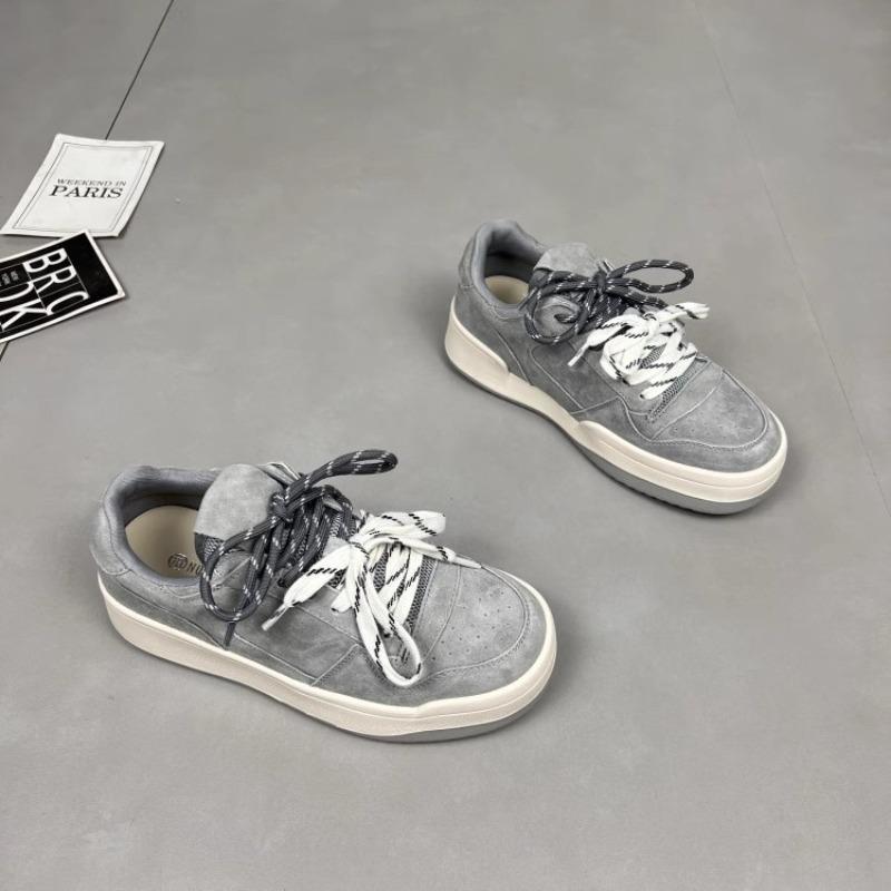 Spring new matte board shoes simple and versatile casual thick-soled lace-up light sports little white shoes women