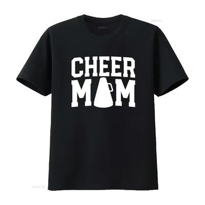 Cheer Mom T Shirt For Women Cheerleader S Mother Vintage Washed Homme Top For Everyday Wear Versatile Comfortable Slightly