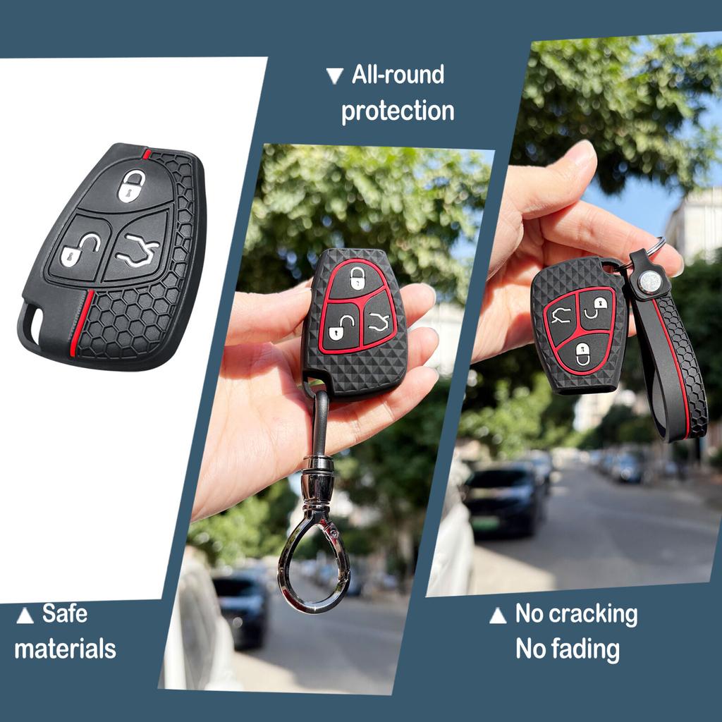 Keychain Key Case For Mercedes Benz V180 C B E R Class Gl Cls Clk W211 E200K W202 W210 Clk 230K C240 Car Remote Key Cover Caps