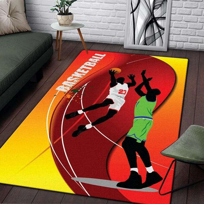 Basketball Printed Carpet Living Room Decor Sofa Table Rug Lounge Mat Kitchen Mats for Floor Anti Slip Chair Cushion Large Rug