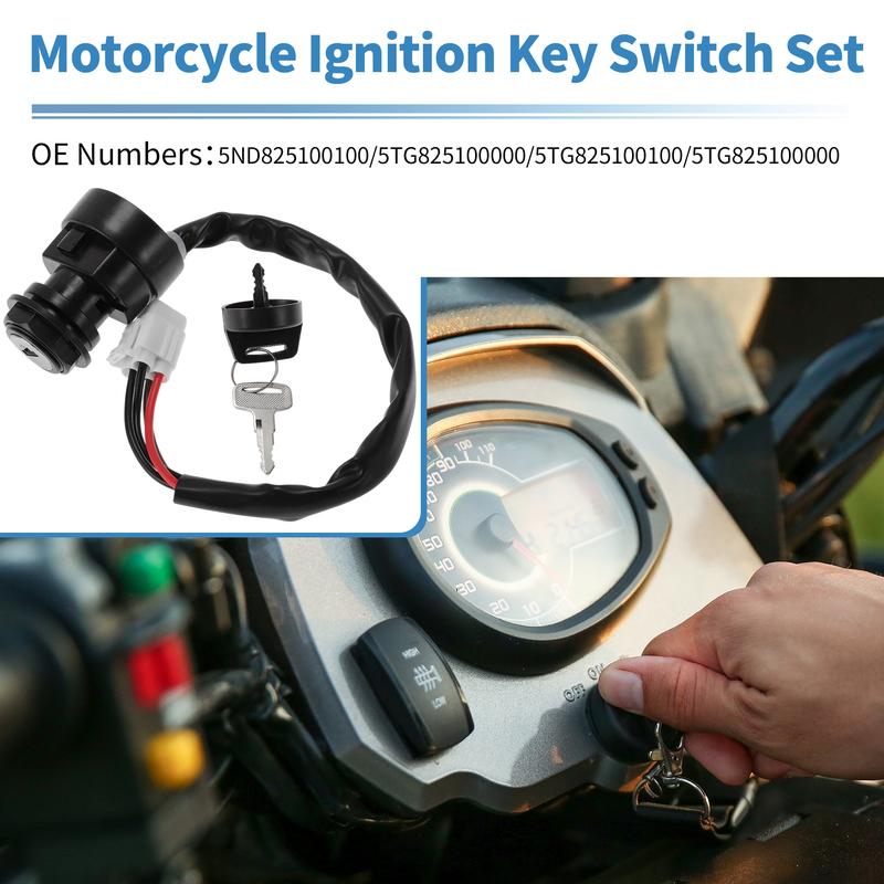 X Autohaux Ignition Key Switch No.5ND825100100 for Yamaha YFZ450 2004-2009, 2012-2013
