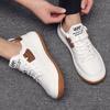 Clown Shoes Men's Cowhide Spring Sports Trend Korean Version Men's White Low-top Casual Board Shoes White Shoes Men's Breathability