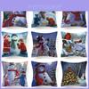 Fronha de Almofada de Boneco de Neve de Natal Aconchegante e Festiva Para Decoração de Sofá de Casa Carro Presente