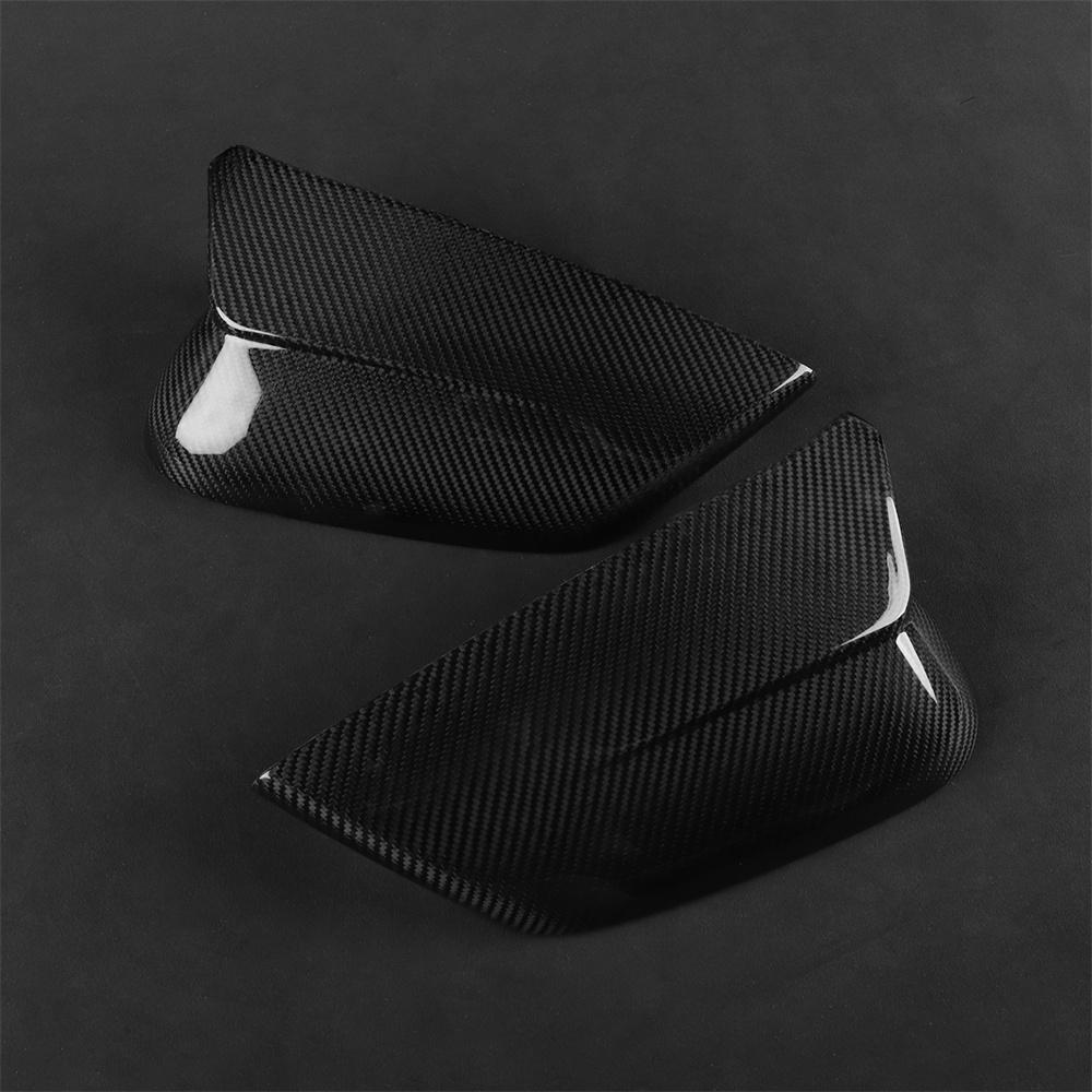 2Pcs Black Carbon Fiber Add-On Mirror Cap Cover Trim For Kia EV6 2022 2023 2024