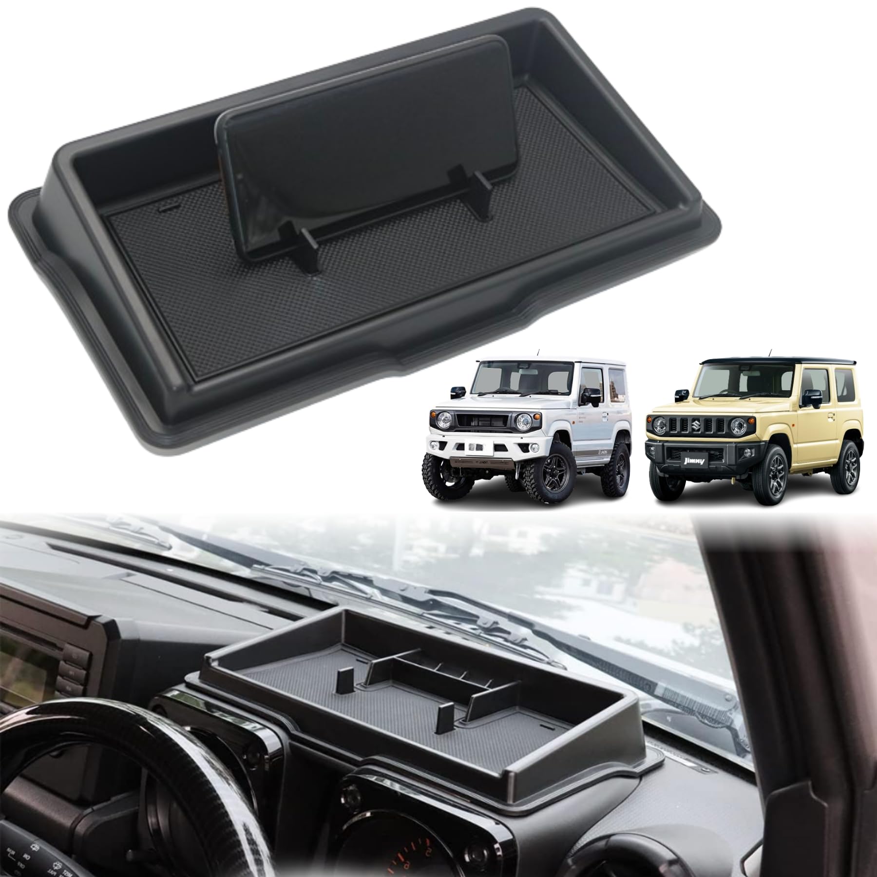 

Mellbo Suzuki Jimny JB64/JB74 Dashboard Tray, Car Storage Box with Non-Slip Rubber Mat, Accessories