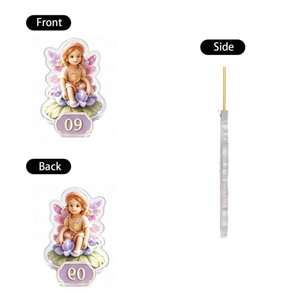 -Day Acrylic Calendar with 2D Flat and Hanging Ornaments for Collecting and Decorating