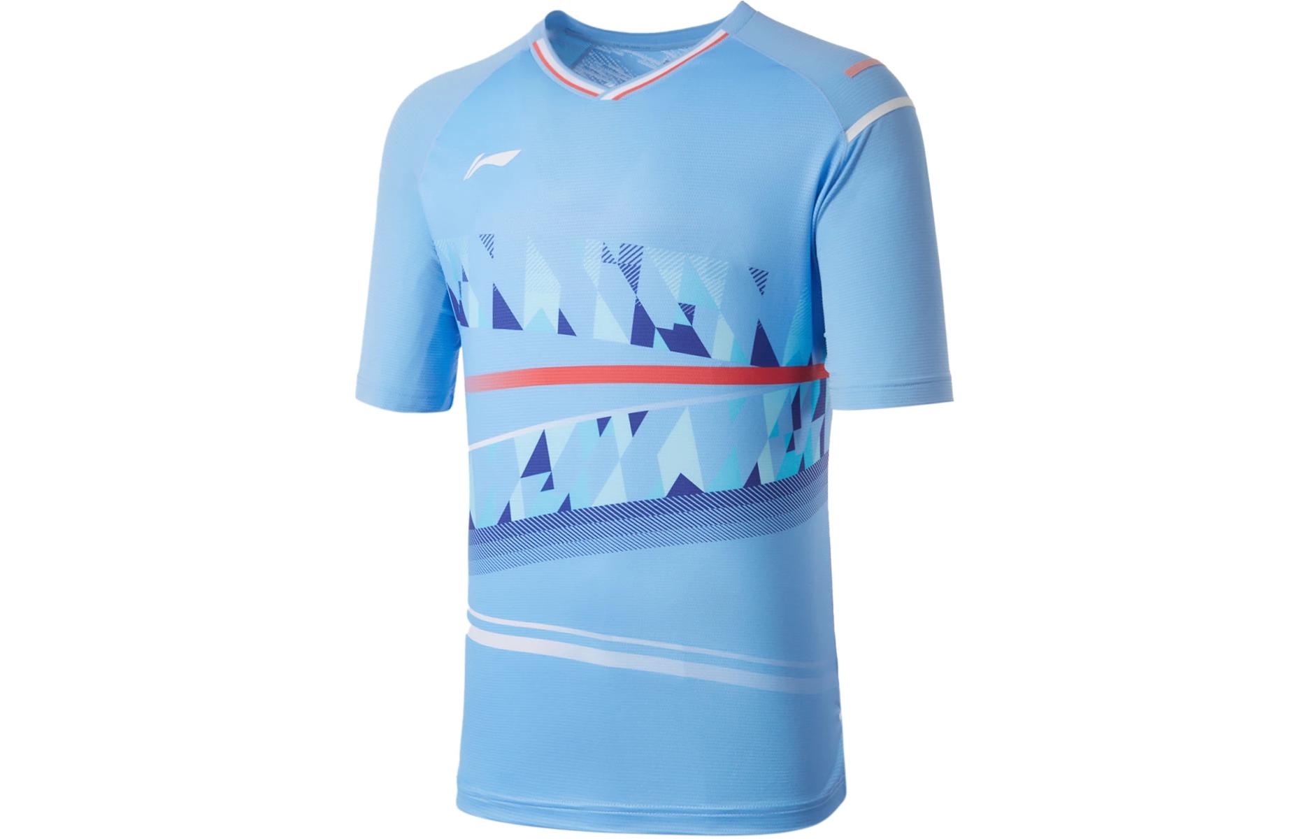 Li Ning Badminton Collection Raglan Sleeve T Shirt Unisex Bright Sky Blue AAYU131-3 2XL
