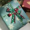 3PCS Handmade Christmas Ornaments Lattice Xmas Tree Bow Christmas Decoration Bowknot  Home Decor