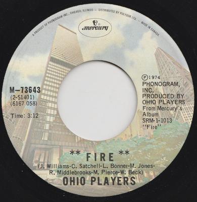 7-Zoll Schallplatte OHIO PLAYERS - Fire M73643 Mercury 1974 Kanada Soul/Funk Gebraucht