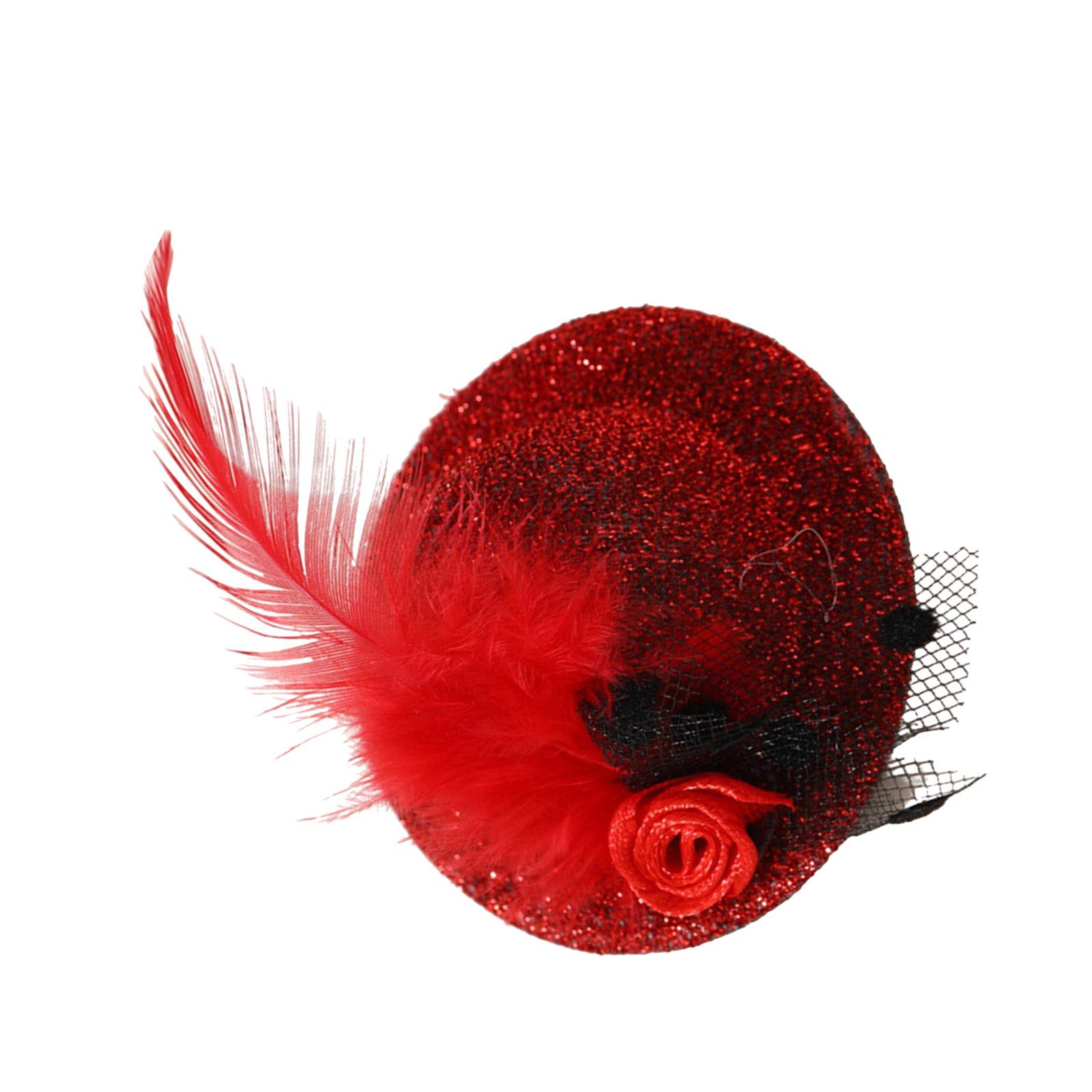 

Girls Mini Fascinator Hair Clip Hairpin for Children Victorian Themed Party Barrette Hairpin Stylish Hair Accessories красный