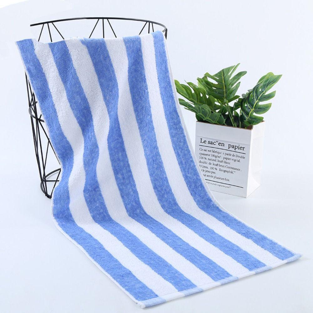 Striped Gym Towel Cotton Beach Towel Camping Sports Bath Towel
