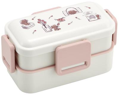 Toy Poodle Intelli Bento Softly Made In Box, 600ml, Antibacterial, Filled, Dome-Shaped Lid, Two-Tier, Women's, Japan, PFLW4AG-A
