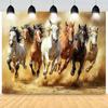 Running Horse Wall Painting - Vivid Multi-color Horse Prints, Polyester Fiber Party and Event Decorations,