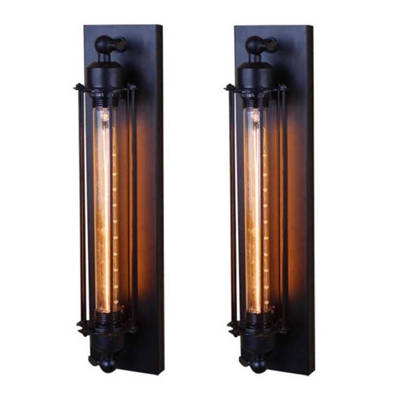 Retro Metal Industrial Cage Wall Lamp For Restaurant Rural Staircase Decoration