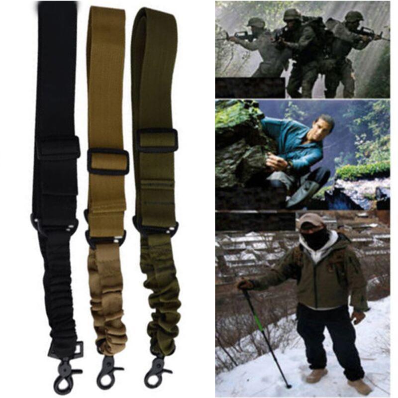 Single Point Tactical Sling Strap Bungee Hook Adjustable Nylon Shoulder Strap Gun Sling for Rifle