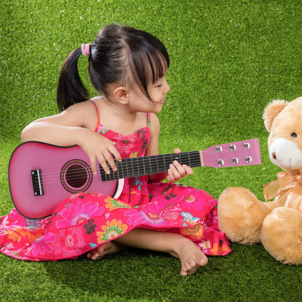 Chitarra per Principianti 23 Pollici Piccola Chitarra Legno Classico Strumento Musicale Giocattolo Per Bambini/Ragazze/Ragazzi/Principianti Chitarra a 6 Corde