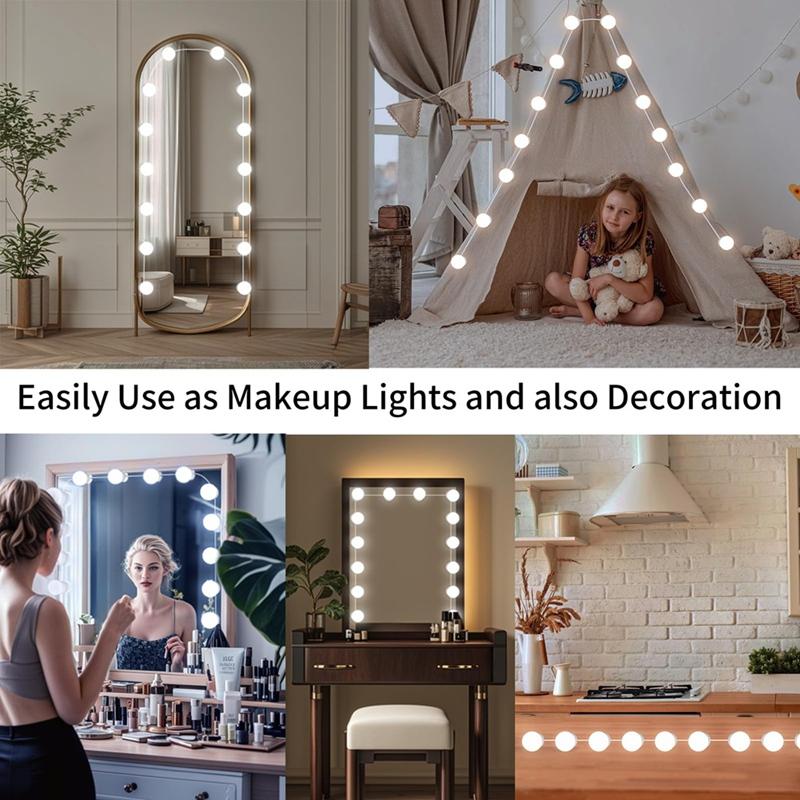 A96I-LED Vanity Mirror Lights With 14 Dimmable Bulbs,10 Brightness Levels Adjustable,For Makeup Desk Bathroom Dressing Room