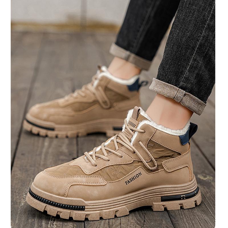 

Мужские зимние ботинки 2025 модные водонепроницаемые теплые плюшевые нескользящие брендовые мужские ботильоны мужские хлопковые ботинки большой размер 47 47 хаки