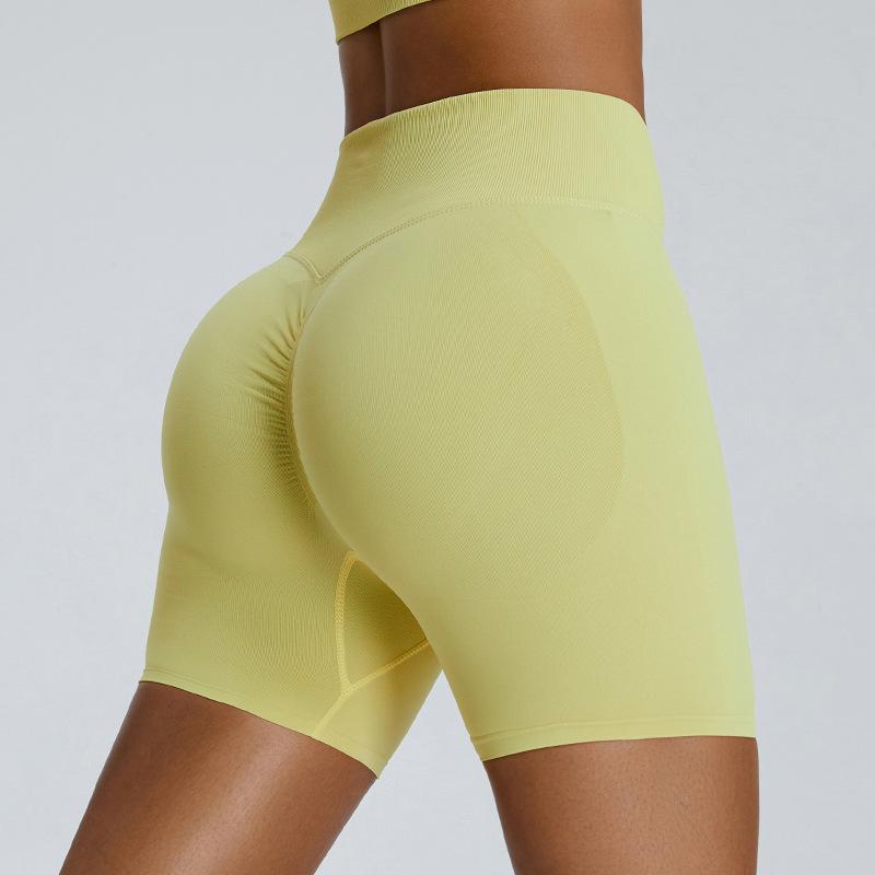 Seamless High Stretch Yoga Shorts, Women'S Peach Sports Shorts, High Waist And Hip Lifting Pants, Outdoor Running And Fitness Pants