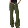 Women's Slant Pocket Elastic Waist Casual Cotton And Linen Trousers