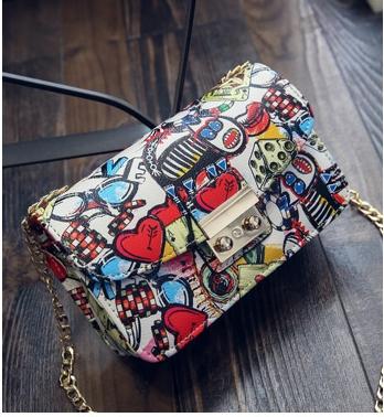 Women Bags Summer Graffiti Ladies Designer Handbags Chain Mini Bag Women Messenger Bags For Women Clutch