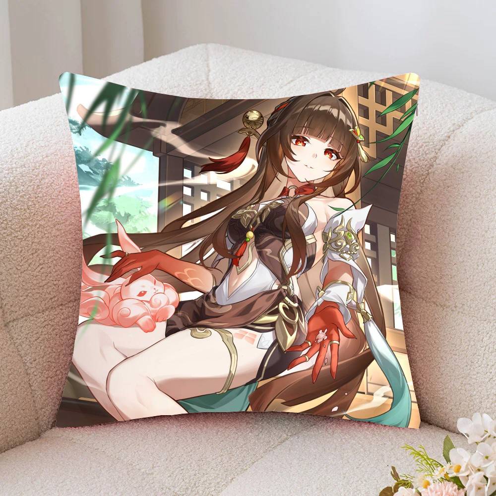 Lingsha Game Honkai Star Rail Pillow Case Fashion Square Pillowcase Bedroom Sofa Room Ins Decoration Leisure