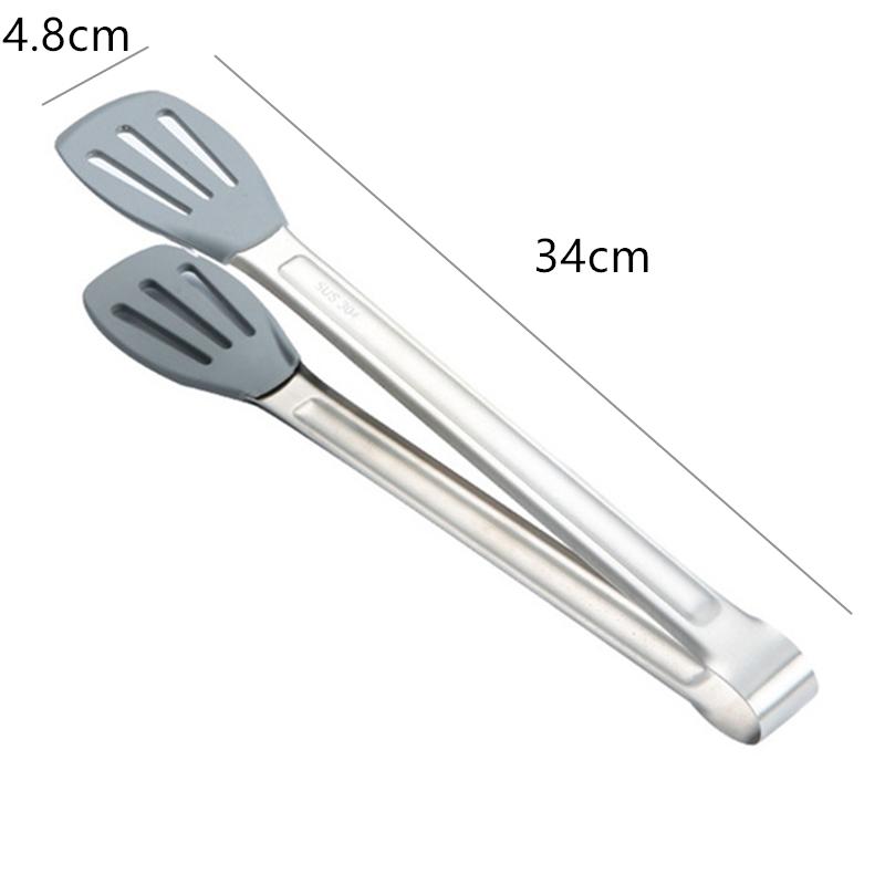 Stainless Steel Bread Tongs No-slip Handle Kitchen Tool for Salad Steak Meat Clip Cooking Accessories