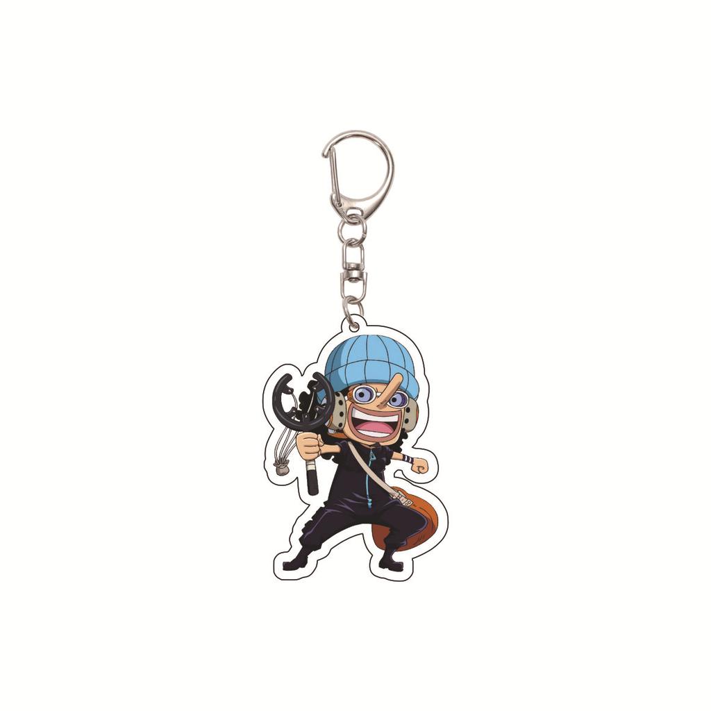 Anime One Piece keychain/clip with Chopper and Zoro Acrylic Keychain, Cartoon Acrylic Keychain Gift, Luffy Bag Keychain