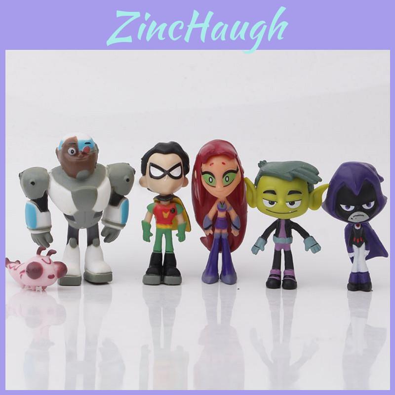 Vibrant Teen Titans Go Anime Figures With Robin Raven Beast Boy Starfire